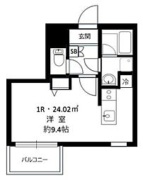 グランリーヴェル横浜ステラパーク ワンルームの間取図画像