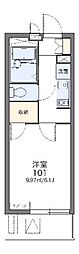 レオパレス中川2 1Kの間取図画像