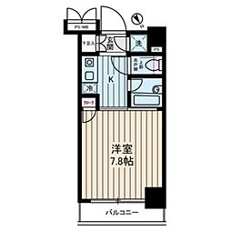 ヴェルステージ関内 1Kの間取図画像
