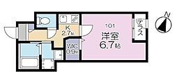 ヴィバレッタ横浜 1Kの間取図画像