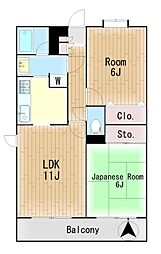 サンクバトーヨコハマ 2LDKの間取図画像