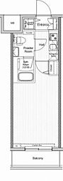 VERXEED阪東橋MAXIV 1Kの間取図画像