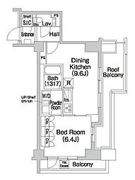 JR総武線 市ケ谷駅 徒歩13分の賃貸マンション 4階1LDKの間取り