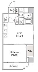東京メトロ日比谷線 入谷駅 徒歩2分の賃貸マンション 2階1LDKの間取り