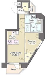 JR山手線 駒込駅 徒歩12分の賃貸マンション 3階1LDKの間取り