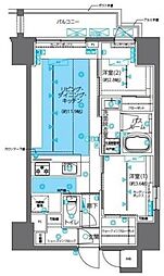 JR山手線 神田駅 徒歩8分の賃貸マンション 9階2LDKの間取り