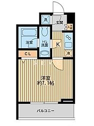 東京メトロ東西線 神楽坂駅 徒歩10分の賃貸マンション 1階1Kの間取り