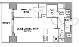 コンフォリア・リヴ八丁堀 1LDKの間取図画像