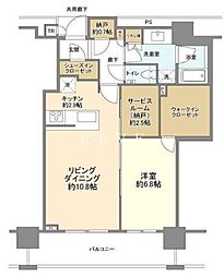 JR山手線 東京駅 徒歩17分の賃貸マンション 24階1SLDKの間取り