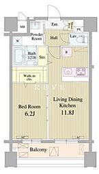 リヴィェ日本橋 1LDKの間取図画像