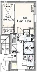 谷田部ビル 2Kの間取図画像
