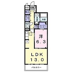 ブルーム 1LDKの間取図画像