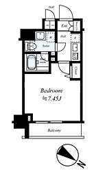 MAINSTAGE川崎6エグザ 1Kの間取図画像