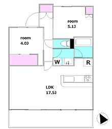 ナイス・エス・アリーナ川崎駅前通 2LDKの間取図画像