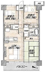 レックスガーデン大津南郷ベルデ 3LDKの間取図画像