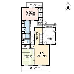 UR都市機構アーバンドエル瀬谷16号棟 2LDKの間取図画像