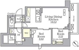 プライムガーデン大森 2LDKの間取図画像