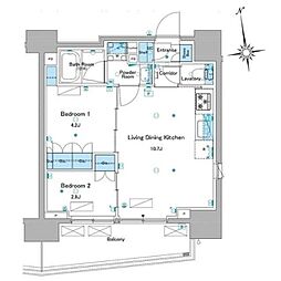 ルフォンプログレ品川大井 2LDKの間取図画像