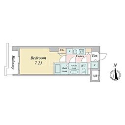 ドゥーエ蒲田 1Kの間取図画像