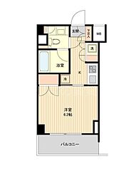 萩中イースト 1Kの間取図画像