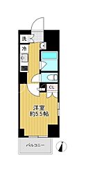 ルーブル大鳥居参番館 1Kの間取図画像