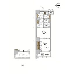 RJRプレシア蒲田 1DKの間取図画像