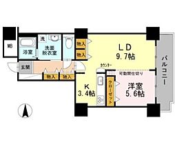 品川シーサイドビュータワー2 1LDKの間取図画像