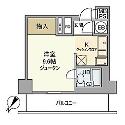 シティハイツ大井町 ワンルームの間取図画像