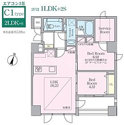 SELENE御殿山 4階2SLDKの間取り