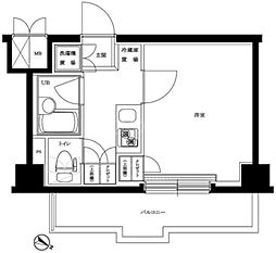 ルーブル下丸子弐番館 6階1Kの間取り