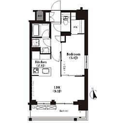 フレンシア蒲田 1LDKの間取図画像