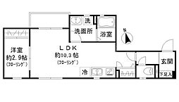 パークサイド南品川 1LDKの間取図画像