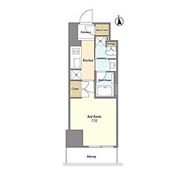 ラティエラ大鳥居 1Kの間取図画像