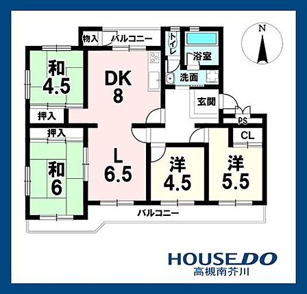4LDKと大変広い間取りです。洋室と和室のバランスもいい感じです。