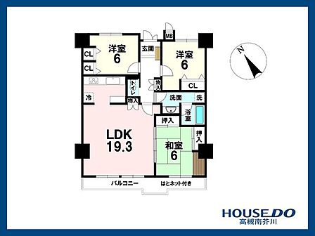 3LDK 間取り