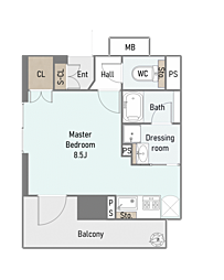 メトライズ森ノ宮中央 ワンルームの間取図画像
