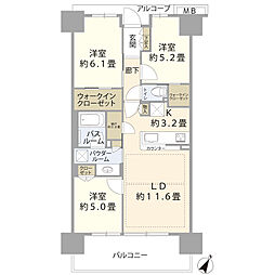 シティテラス神崎川駅前シーズンズテラス 3LDKの間取図画像