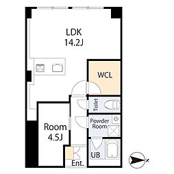 プラザ新大阪 1LDKの間取図画像