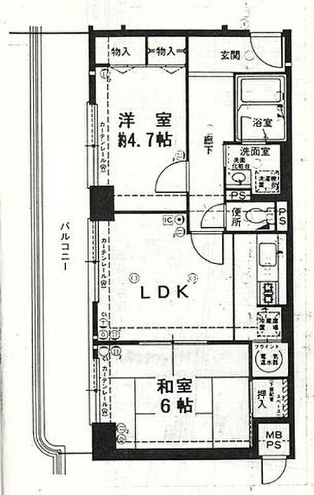 2LDK 間取り