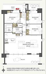 ポレスター文京町 3LDKの間取図画像