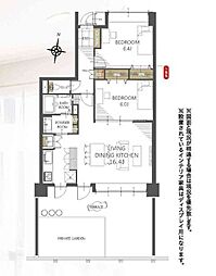 サーパス文京第2 2LDKの間取図画像