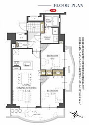 ベルヴィル高崎中居町 2LDKの間取図画像