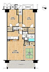 ルネ・マザーズシティ北棟 3LDKの間取図画像