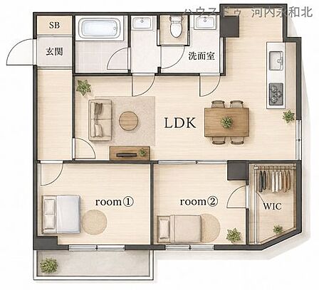 2LDK 間取り