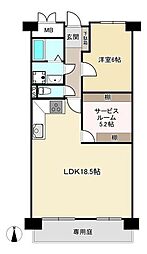 正起花園ハイツ 2LDKの間取図画像