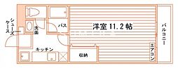 セカンドピアシティー南方 1Kの間取図画像