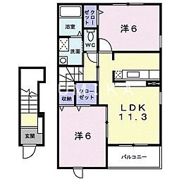 ア・ラ・モード2 1LDKの間取図画像