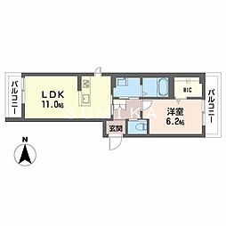 シャーメゾンシティグランデ 1LDKの間取図画像