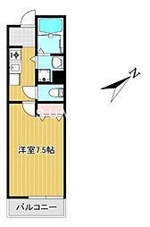 JR津山線 法界院駅 徒歩14分の賃貸アパート 2階1Kの間取り