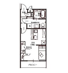 JR山陽本線 西川原駅 徒歩21分の賃貸アパート 2階ワンルームの間取り